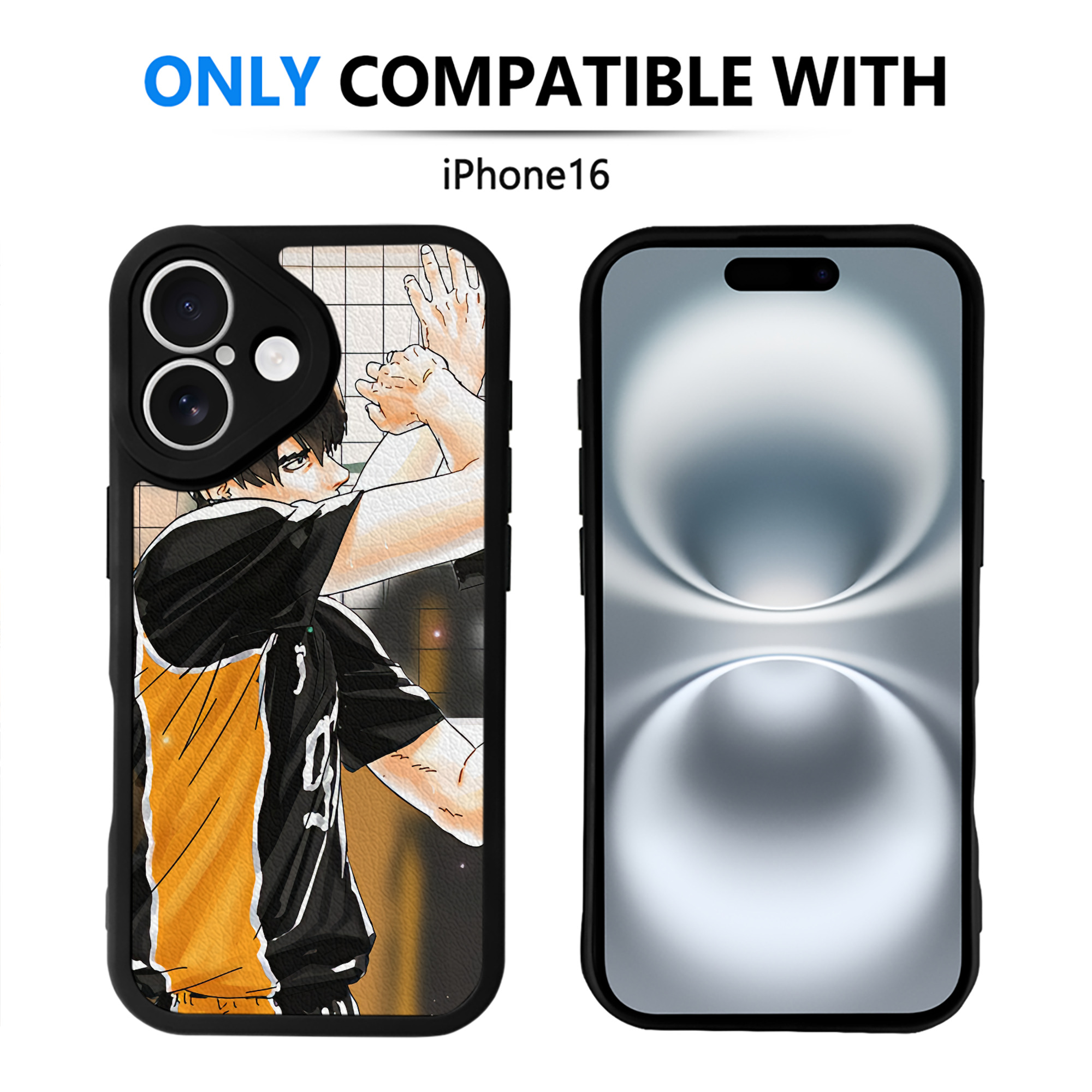 （画像用） ハイキュー!! Haikyu!! 【iPhone 16シリーズ対応】シリコンスマホケース（レザー調） 材質：シリコン